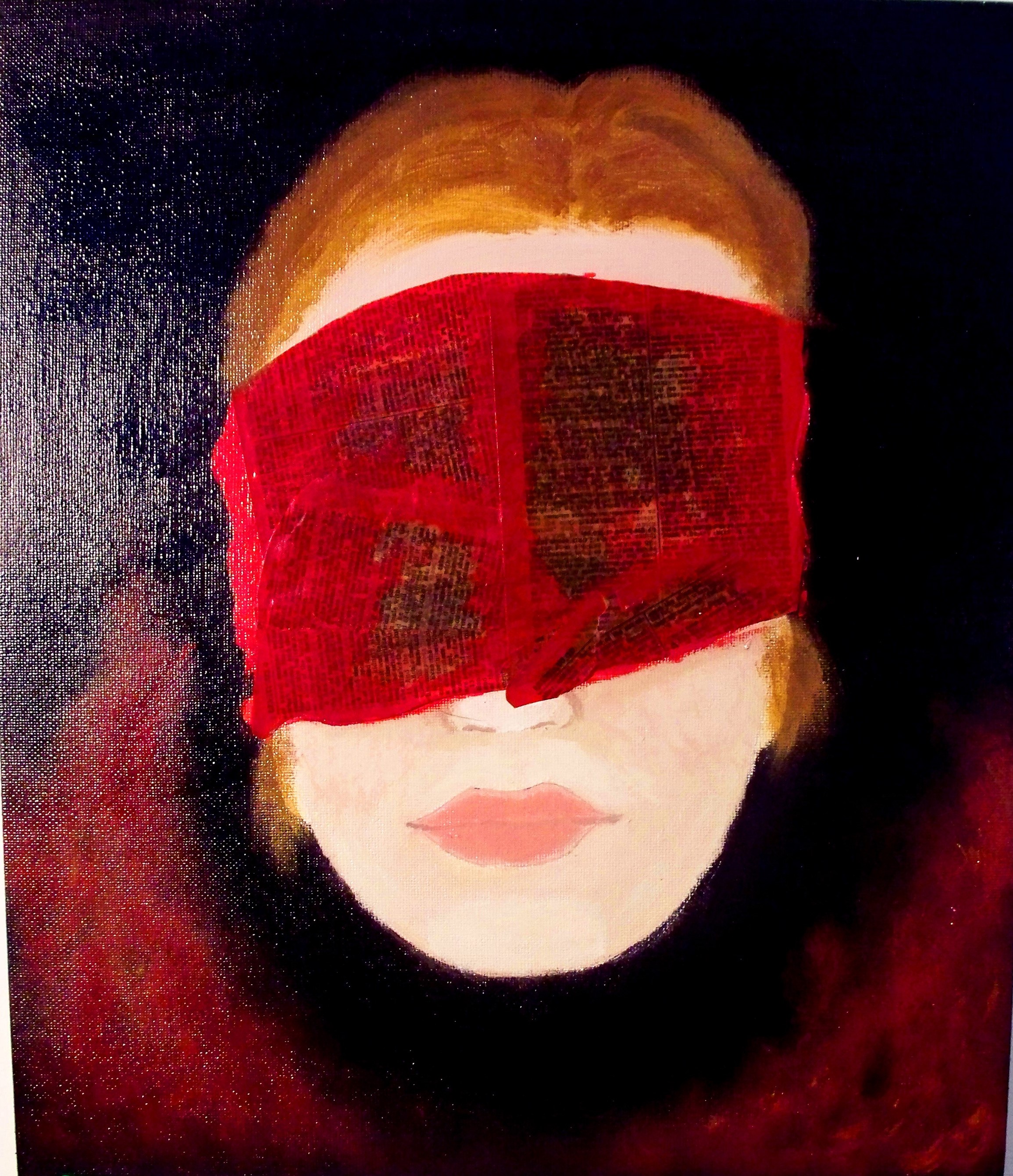 Image of a blind folded woman